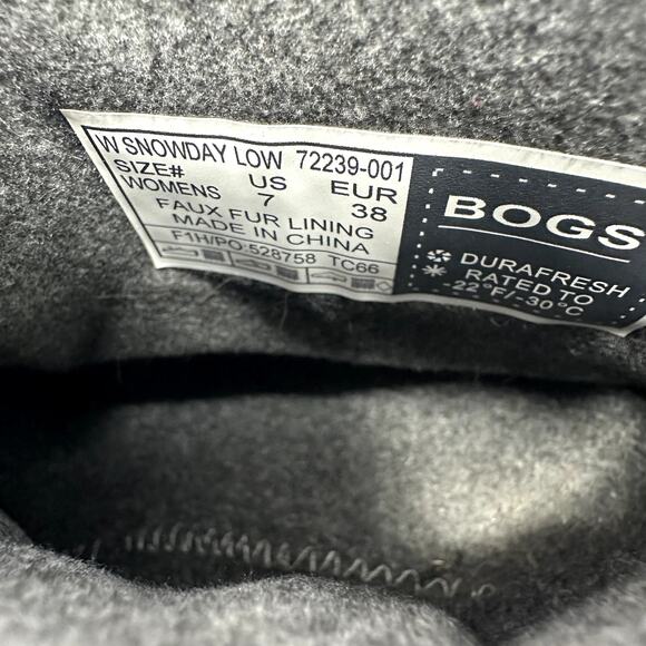 BOGS Snowday Low Women's 7 (EU 38) Waterproof Insulated Winter Snow Boots - Picture 8 of 8